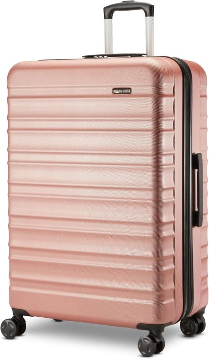 30″ Hardside Large Checked Luggage, Expandable, Rose Gold